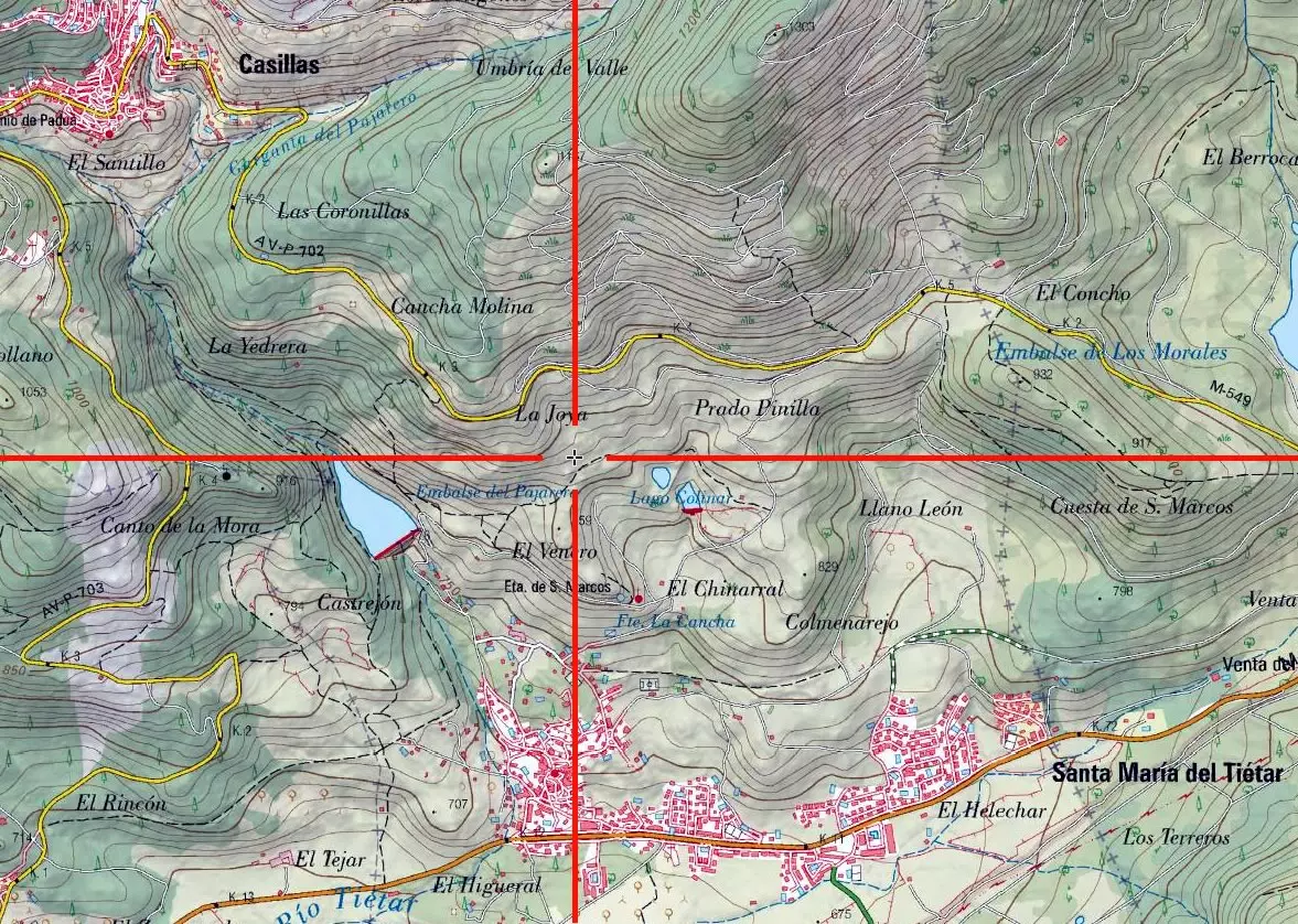 Mapa de localización de las zahúrdas de La Cancha